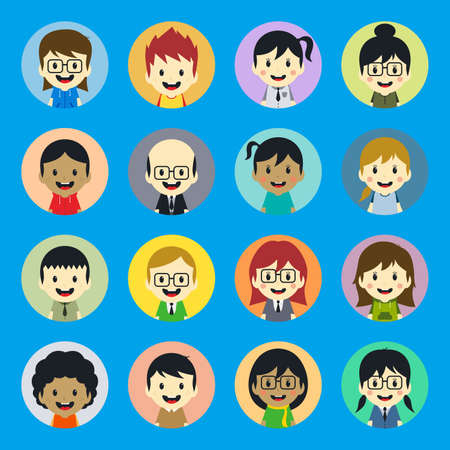 cartoon character setのイラスト素材