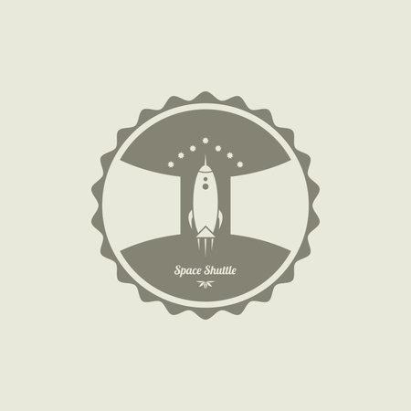 space shuttle rocket theme vector art illustrationのイラスト素材