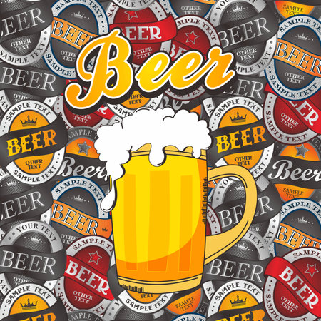 cold beer theme graphic art vector illustrationのイラスト素材
