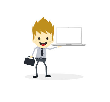 business presentation cartoon character vector art illustrationのイラスト素材