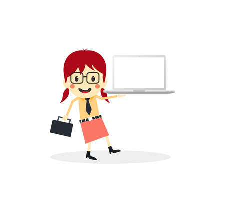 business presentation cartoon character vector art illustrationのイラスト素材