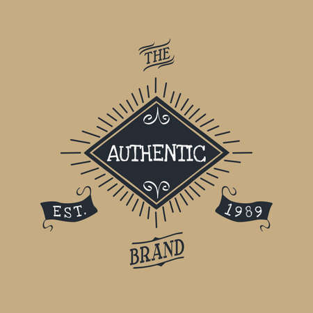 hand lettered catchword vintage tagのイラスト素材