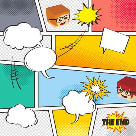 cartoon comic book templateのイラスト素材