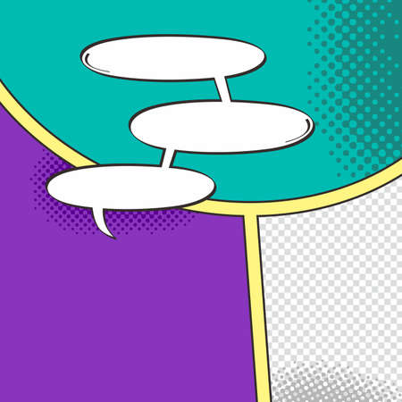 comic template element with speech bubble and halftone artのイラスト素材