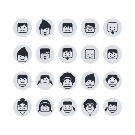 avatar cartoon setのイラスト素材