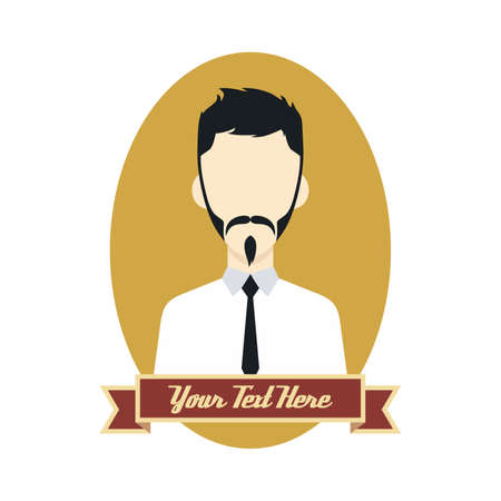 man hipster avatar user picture cartoon character vector illustrationのイラスト素材