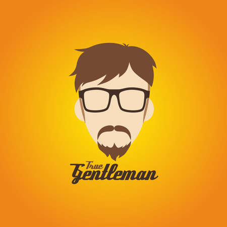 man hipster avatar user picture cartoon character vector illustrationのイラスト素材