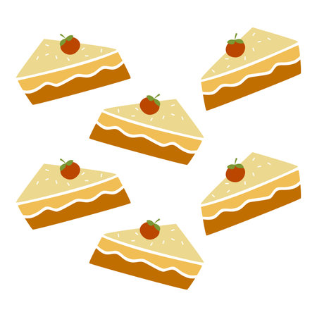 pie cake pattern set theme vector art illustration