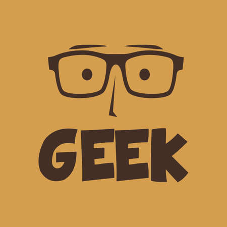 geek guy cartoon face vector art illustrationのイラスト素材