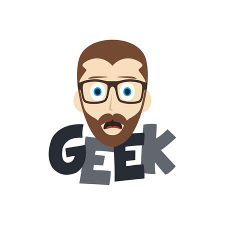 geek male cartoon theme vector art illustrationのイラスト素材