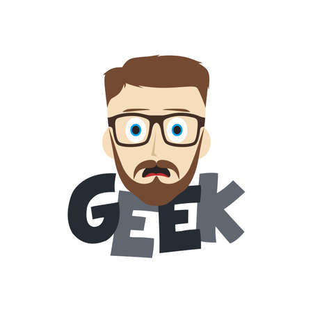 geek male cartoon theme vector art illustrationのイラスト素材