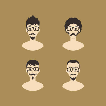 avatar portrait cartoon theme vector art illustrationのイラスト素材