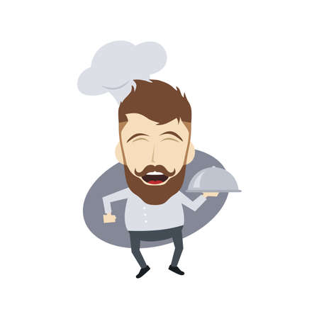 master chef cartoon character theme vector art illustrationのイラスト素材