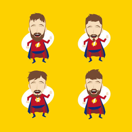 superhero cartoon character theme vector art illustrationのイラスト素材