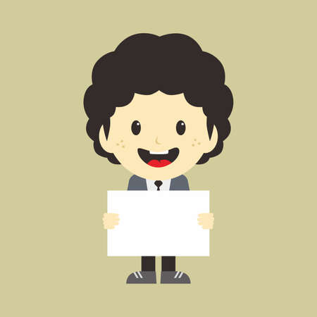 man with blank sign theme vector art illustrationのイラスト素材