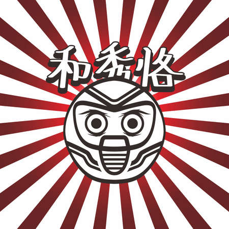 japan warrior doll character theme vector art illustrationのイラスト素材