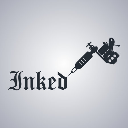 tattoo machine art theme vector art illustrationのイラスト素材