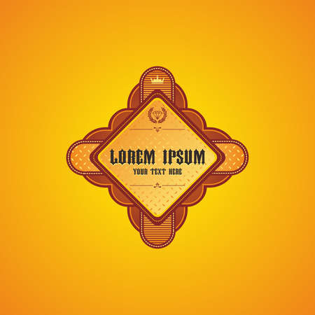 retro exclusive label theme vector art illustrationのイラスト素材