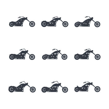 classic chopper motorcycle theme vector art illustrationのイラスト素材