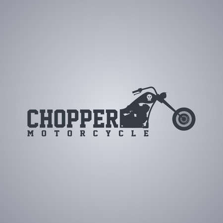 classic chopper motorcycle theme vector art illustrationのイラスト素材