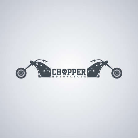classic chopper motorcycle theme vector art illustrationのイラスト素材