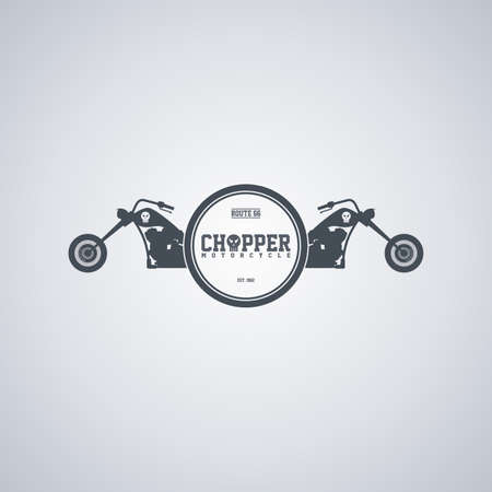 classic chopper motorcycle theme vector art illustrationのイラスト素材
