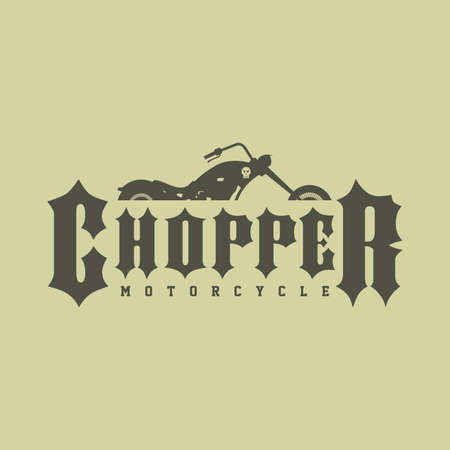 classic chopper motorcycle theme vector art illustrationのイラスト素材