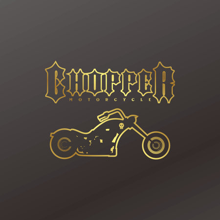 classic chopper motorcycle theme vector art illustrationのイラスト素材
