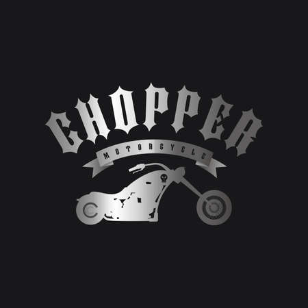 classic chopper motorcycle theme vector art illustrationのイラスト素材