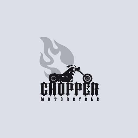 classic fire chopper motorcycle theme vector art illustrationのイラスト素材