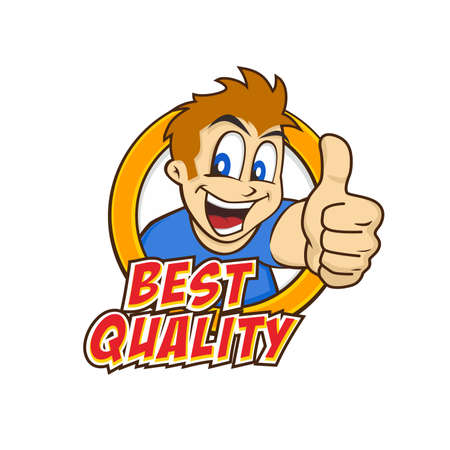cartoon guy thumbs up character vector illustrationのイラスト素材