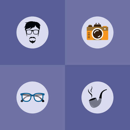 tobacco pipe hipster guy theme vector art illustrationのイラスト素材