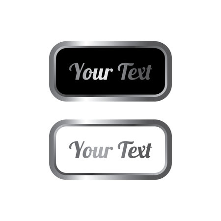 silver metal website buttonのイラスト素材