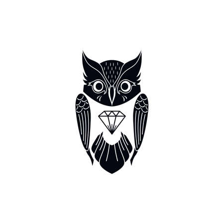 decorative owl bird theme vector art illustrationのイラスト素材