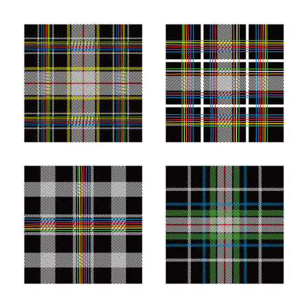 plaid pattern setのイラスト素材