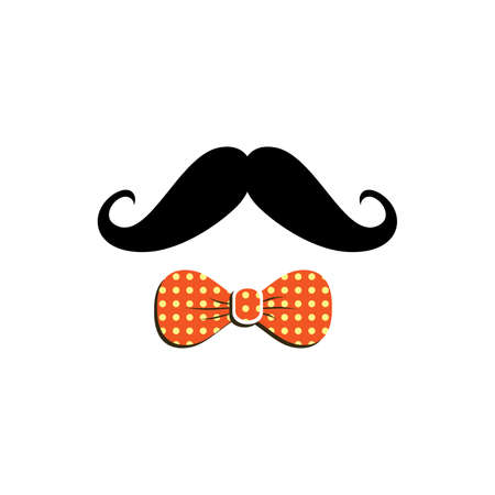 mustache bow tie theme vector art illustrationのイラスト素材