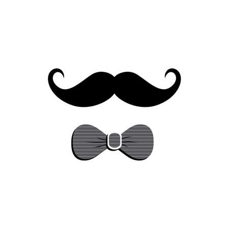 mustache bow tie theme vector art illustrationのイラスト素材