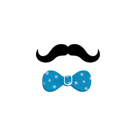 mustache bow tie theme vector art illustrationのイラスト素材