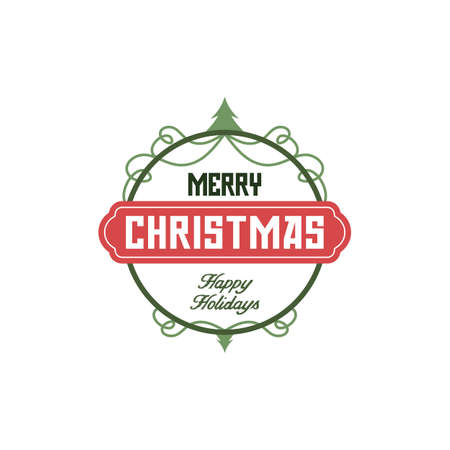 merry christmas label and badge theme vector illustrationのイラスト素材