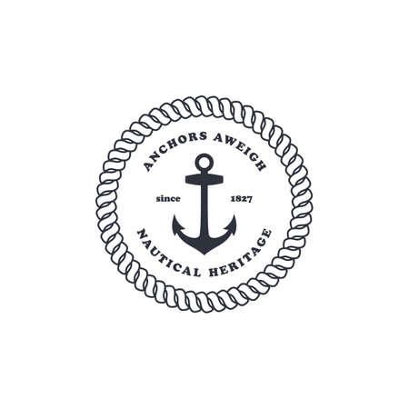 sailor anchor ocean nautical theme vector art illustrationのイラスト素材