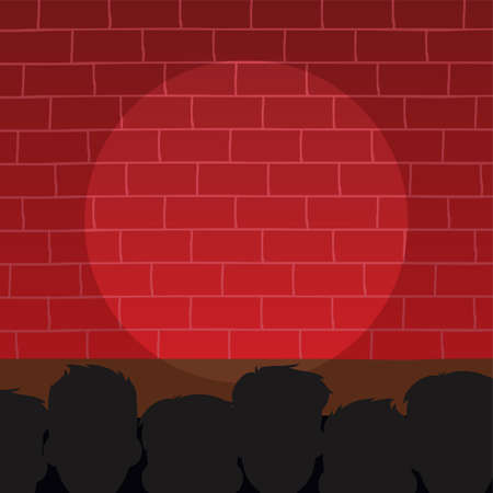 stand up comedy cartoon theme vector illustrationのイラスト素材