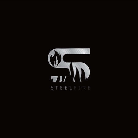 fire letter logo template theme vector art illustrationのイラスト素材