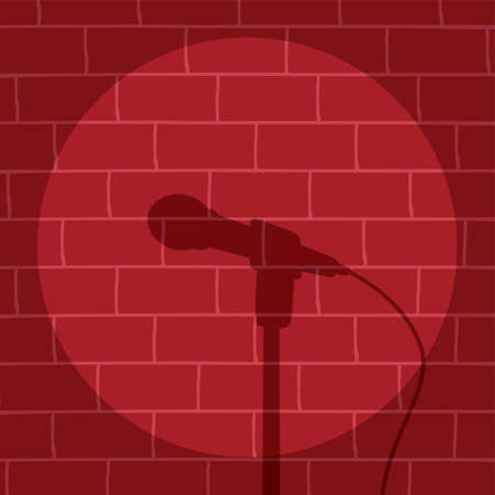 stand up comedy cartoon theme vector illustrationのイラスト素材