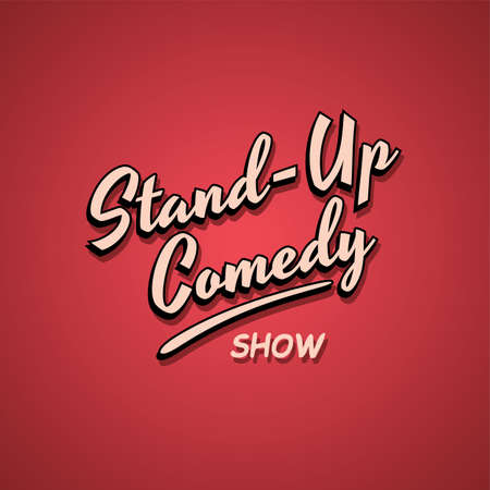 stand up comedy cartoon theme vector illustrationのイラスト素材