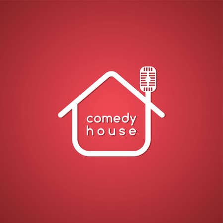 stand up comedy cartoon theme vector illustrationのイラスト素材