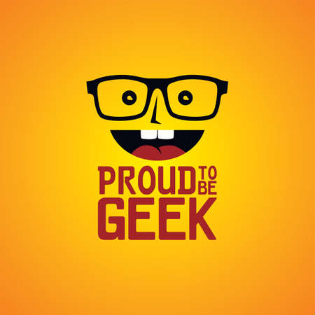 geek nerd guy cartoon character theme vector illustrationのイラスト素材