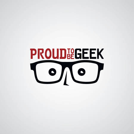 geek nerd guy cartoon character theme vector illustrationのイラスト素材