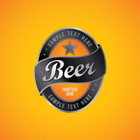 brewery beer label theme vector art illustrationのイラスト素材
