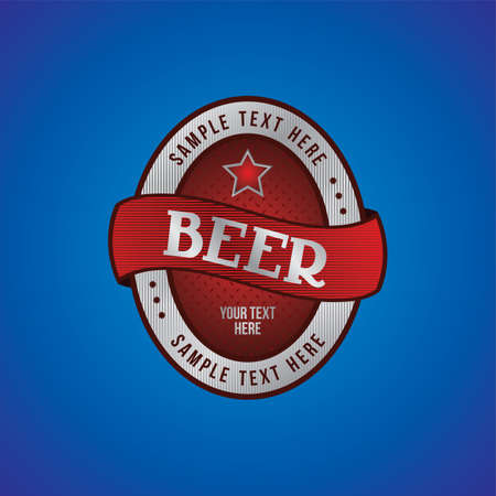 brewery beer label theme vector art illustrationのイラスト素材