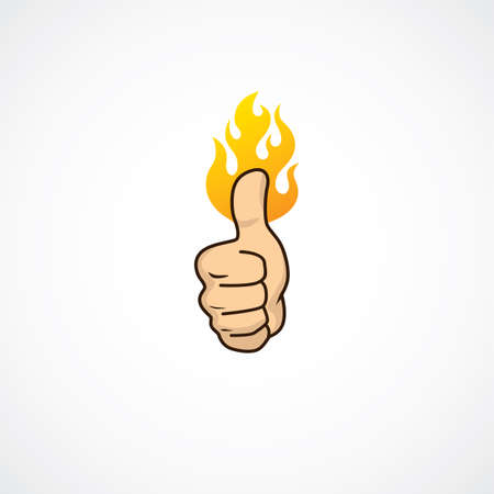 fire thumb up theme vector art illustrationのイラスト素材